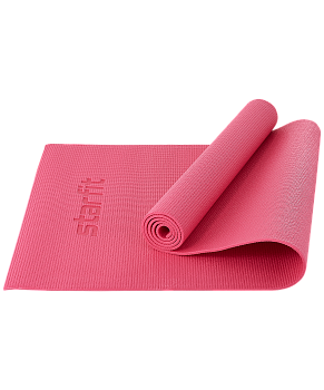 Коврик для йоги и фитнеса FM-101, PVC, 183x61x0,6 см, розовый