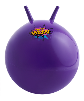 БЕЗ УПАКОВКИ Фитбол детский с рожками GB-411 антивзрыв, 650 гр, фиолетовый, 55 см