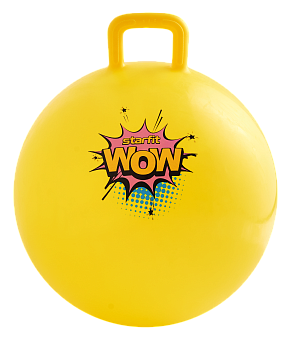 Фитбол детский с ручкой GB-411 антивзрыв, 650 гр, желтый, 55 см