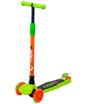 Самокат 3-колесный Chip, 120/80 мм, оранжевый/зеленый